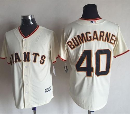 Giants #40 Madison Bumgarner Cream New Cool Base Stitched Jersey - Zenithce
