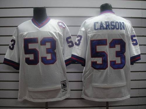 Mitchell And Ness Giants #53 Harry Carson White Stitched Jersey - Zenithce