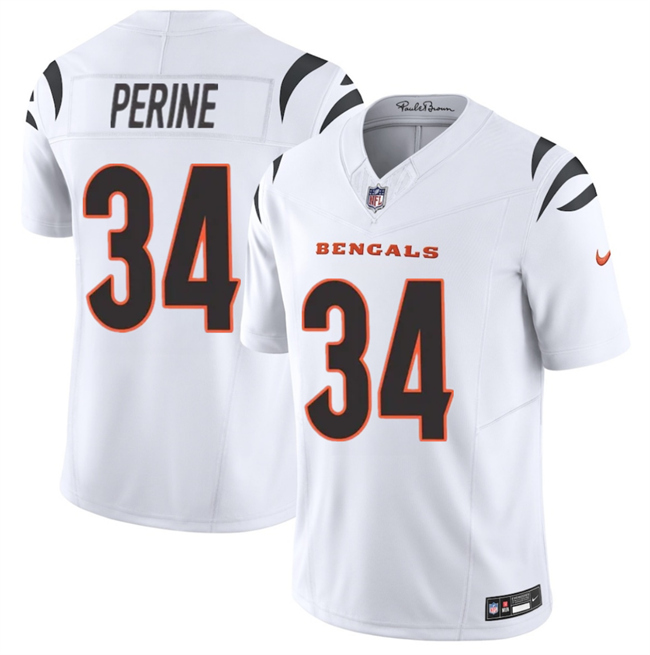 Cincinnati Bengals #34 Samaje Perine White 2025 F.U.S.E. Vapor Untouchable Limited Stitched Jersey - Zenithce