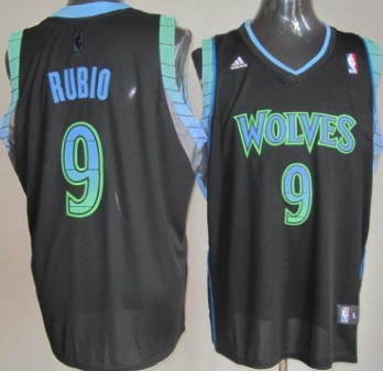 Minnesota Timberwolves #9 Ricky Rubio Vibe Black Fashion Jersey - Zenithce