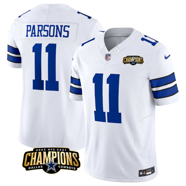 Dallas Cowboys #11 Micah Parsons White 2023 F.U.S.E. NFC East Champions Patch Stitched Jersey - Zenithce