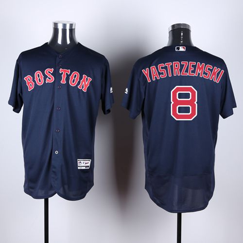 Red Sox #8 Carl Yastrzemski Navy Blue Flexbase Authentic Collection Stitched Jersey - Zenithce