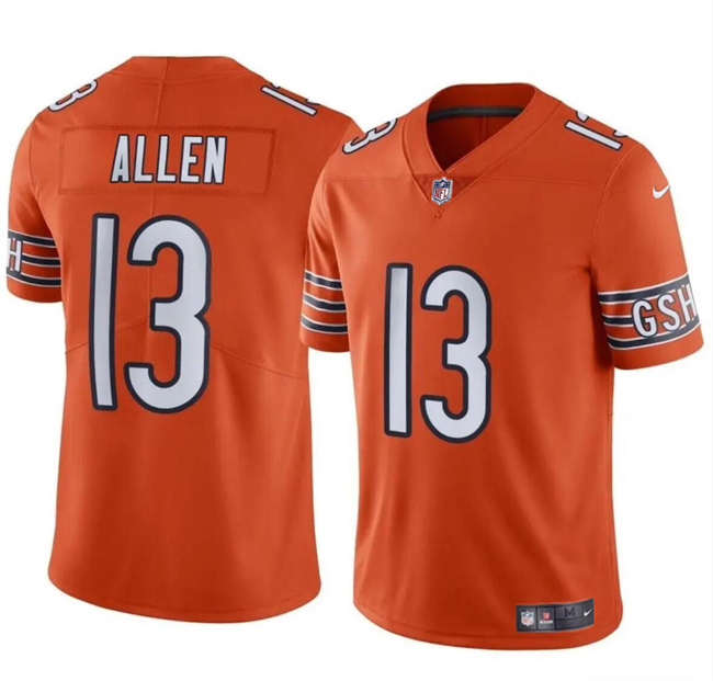 Chicago Bears #13 Keenan Allen Orange Vapor Stitched Jersey - Zenithce