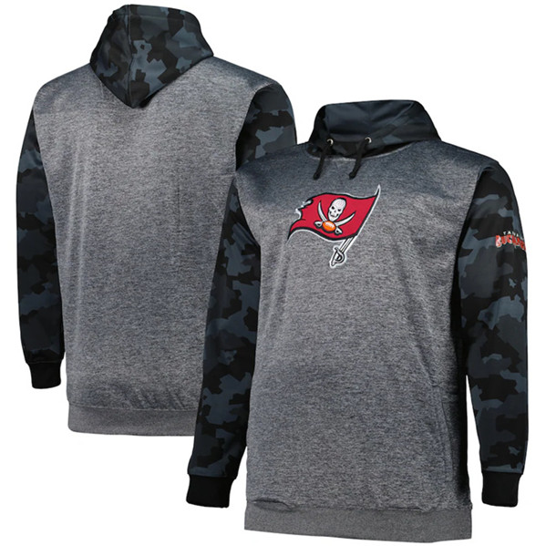 Tampa Bay Buccaneers Heather Charcoal Big Tall Camo Pullover Hoodie - Zenithce