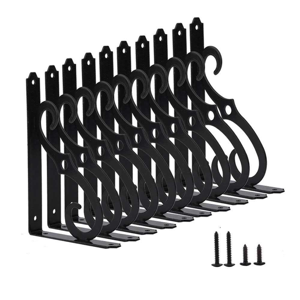 HOME MASTER HARDWARE 10 Decorative Shelf Brackets Shelf Bracket Corner Brace Joint Right Angle - Zenithce