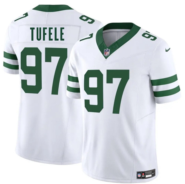New York Jets #97 Jay Tufele White 2025 F.U.S.E. Vapor Untouchable Limited Stitched Jersey - Zenithce