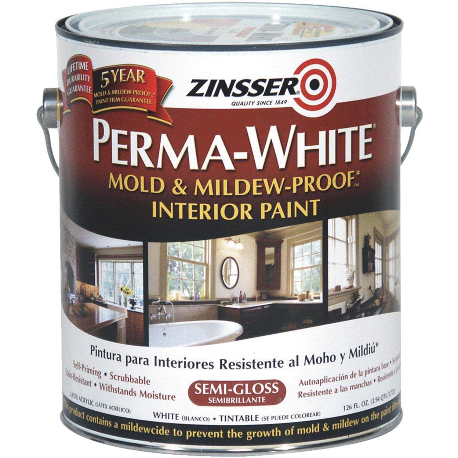 Zinsser Perma Mold Mildew-Proof White Interior Paint - Zenithce