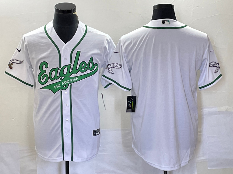 Philadelphia Eagles Blank White Cool Base Stitched Jersey - Zenithce