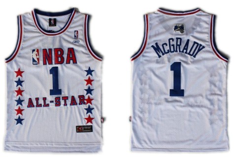 2003 All-Star #1 Tracy McGrady White Swingman Throwback Jersey - Zenithce