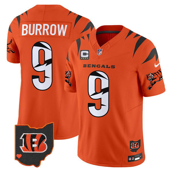 Cincinnati Bengals #9 Joe Burrow Orange F.U.S.E. With 4-Star C Patch Special Vapor Untouchable Limited Stitched Jersey - Zenithce