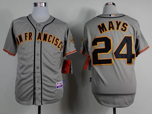 Giants #24 Willie Mays Grey Road Cool Base Stitched Jersey - Zenithce