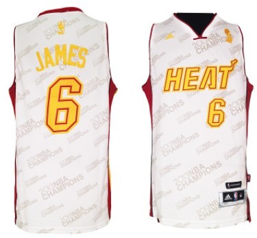 Miami Heat #6 LeBron James Revolution 30 Swingman White With Gold Jersey - Zenithce
