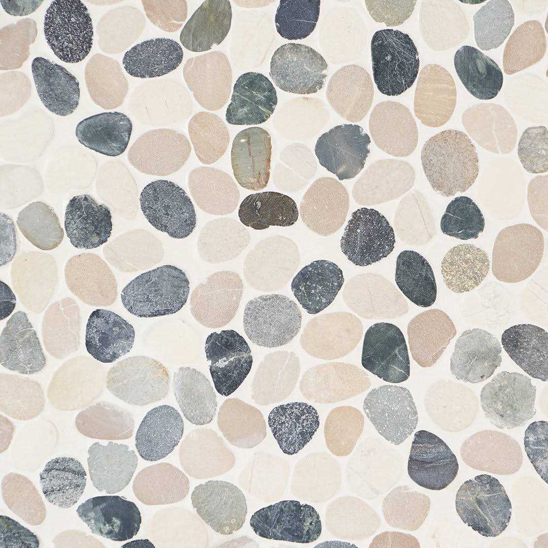 Countryside Sliced Round 11.81 in. x 11.81 in. Nature Stone Pebble Mosaic Floor and Wall Tile Ivy Hill Tile - Zenithce