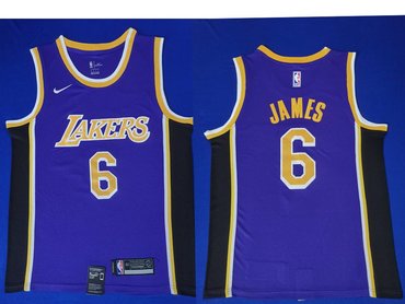 Los Angeles Lakers #6 LeBron James Purple Swingman Statement Edition Jersey - Zenithce