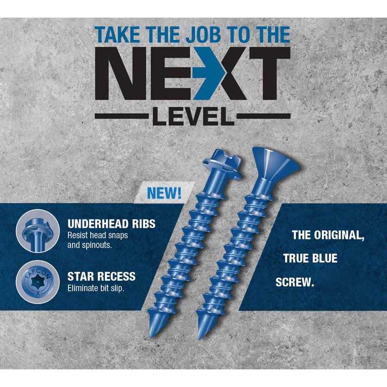 Tapcon 1/4 x 2-1/4 Star Torx Head Concrete Anchor Screws 3187407v2 - Zenithce