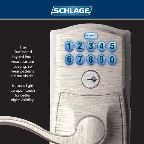 Schlage Rigsby Keyed Entry Door Knob Lock in Satin for Exterior Door - Zenithce