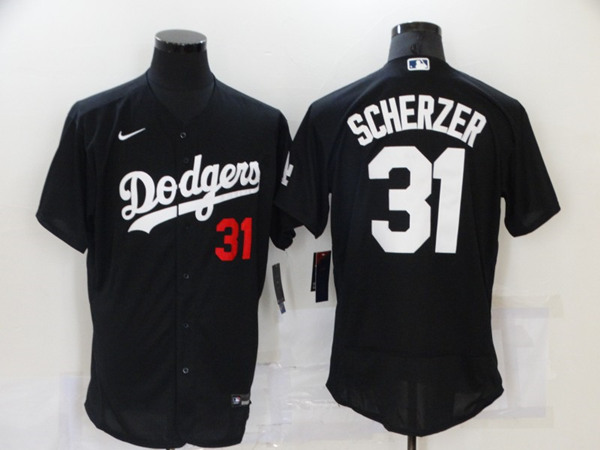 Los Angeles Dodgers #31 Max Scherzer Black Flex Base Stitched Baseball Jersey - Zenithce