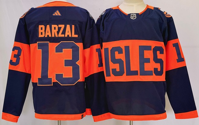 New York Islanders #13 Mathew Barzal Navy 2024 With Stadium Series Patch Stitched Jersey - Zenithce