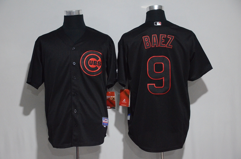 Chicago Cubs #9 Javier Baez Black Strip Stitched Jersey - Zenithce