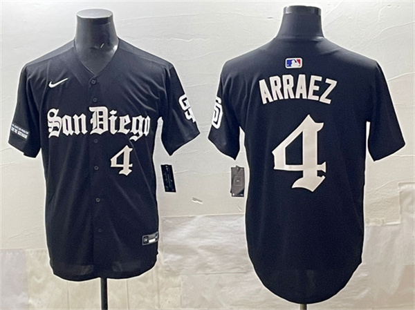 San Diego Padres #4 Luis Arraez Black Gothic Edition Vapor Limited Stitched Jersey - Zenithce