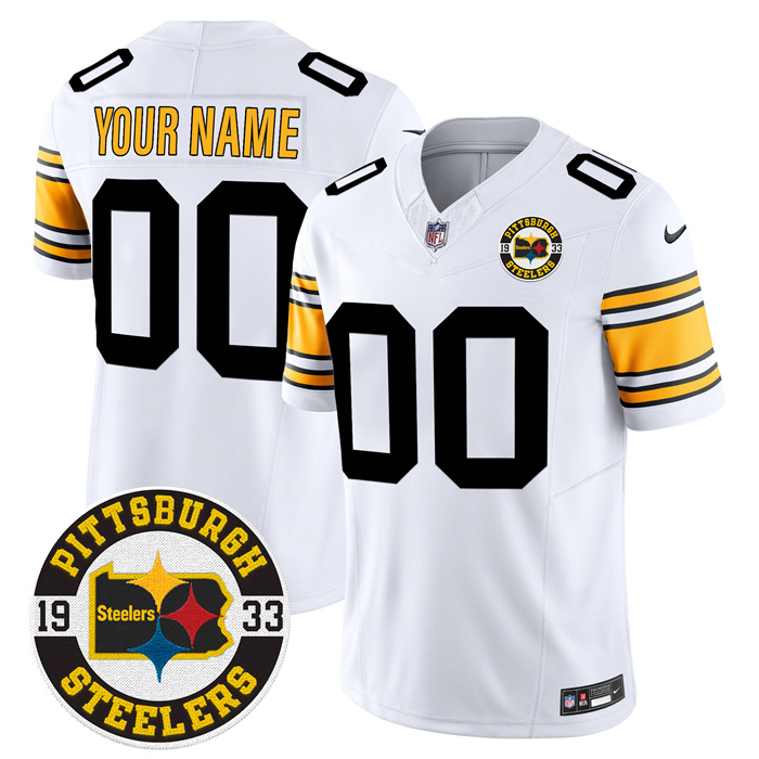 Pittsburgh Steelers Throwback 1933 Patch white Vapor Limited All Stitched Jerseys - Zenithce