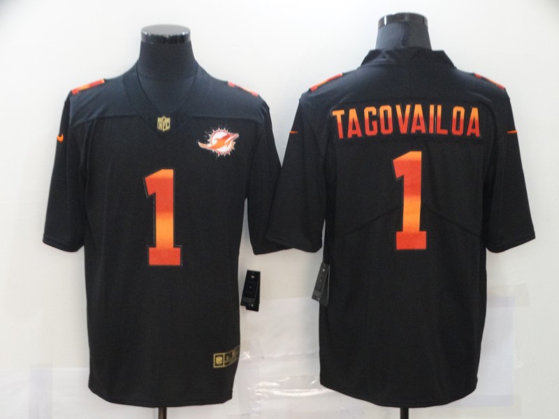 Miami Dolphins #1 Tua Tagovailoa Black Fashion Limited Stitched Jersey - Zenithce