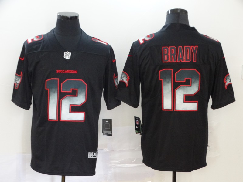 Tampa Bay Buccaneers #12 Tom Brady 2020 Black Smoke Fashion Limited Stitched Jersey - Zenithce