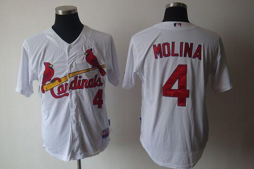 Cardinals #4 Yadier Molina White Cool Base Stitched Jersey - Zenithce