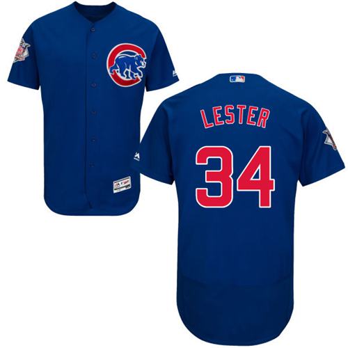 Cubs #34 Jon Lester Blue Flexbase Authentic Collection Stitched Jersey - Zenithce