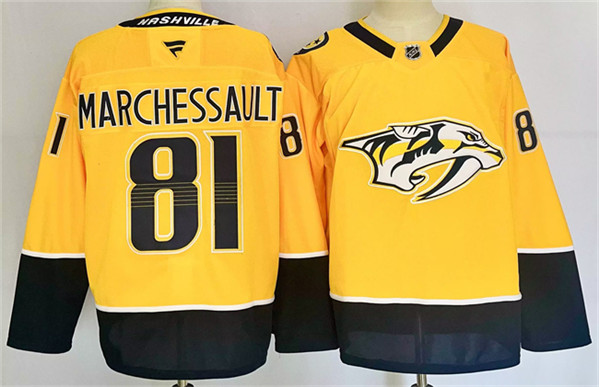 Nashville Predators #81 Jonathan Marchessault Gold 2024-25 Home Stitched Jersey - Zenithce
