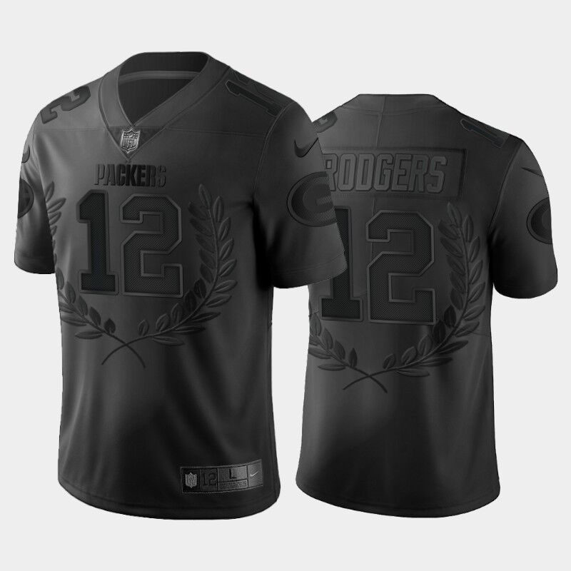 Green Bay Packers #12 Aaron Rodgers Black Special Edition Limited Stitched Jersey - Zenithce