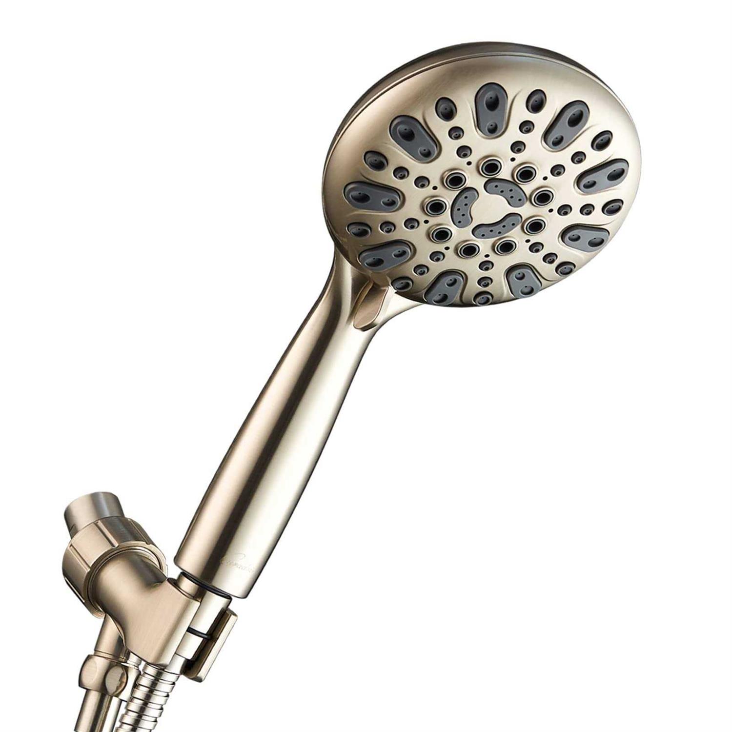 Couradric Handheld Shower Head, 6 Spray Setting High Pressure Shower Head with Brass Swivel Ball Bracket and Extra Long Stainless Steel Hose - Zenithce