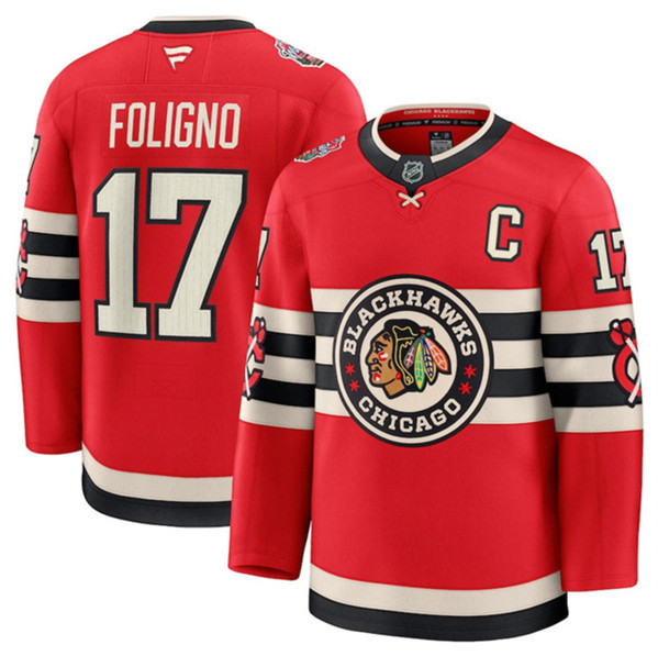 Chicago Blackhawks #17 Nick Foligno Red 2024-25 Winter Classic Stitched Jersey - Zenithce
