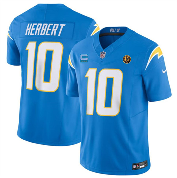 Los Angeles Chargers #10 Justin Herbert Blue 2023 F.U.S.E. With 3-Star C Patch And John Madden Patch Vapor Limited Stitched Jersey - Zenithce