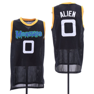 Monstars 0 Alien Black Space Jam Stitched Mesh Movie Jersey - Zenithce