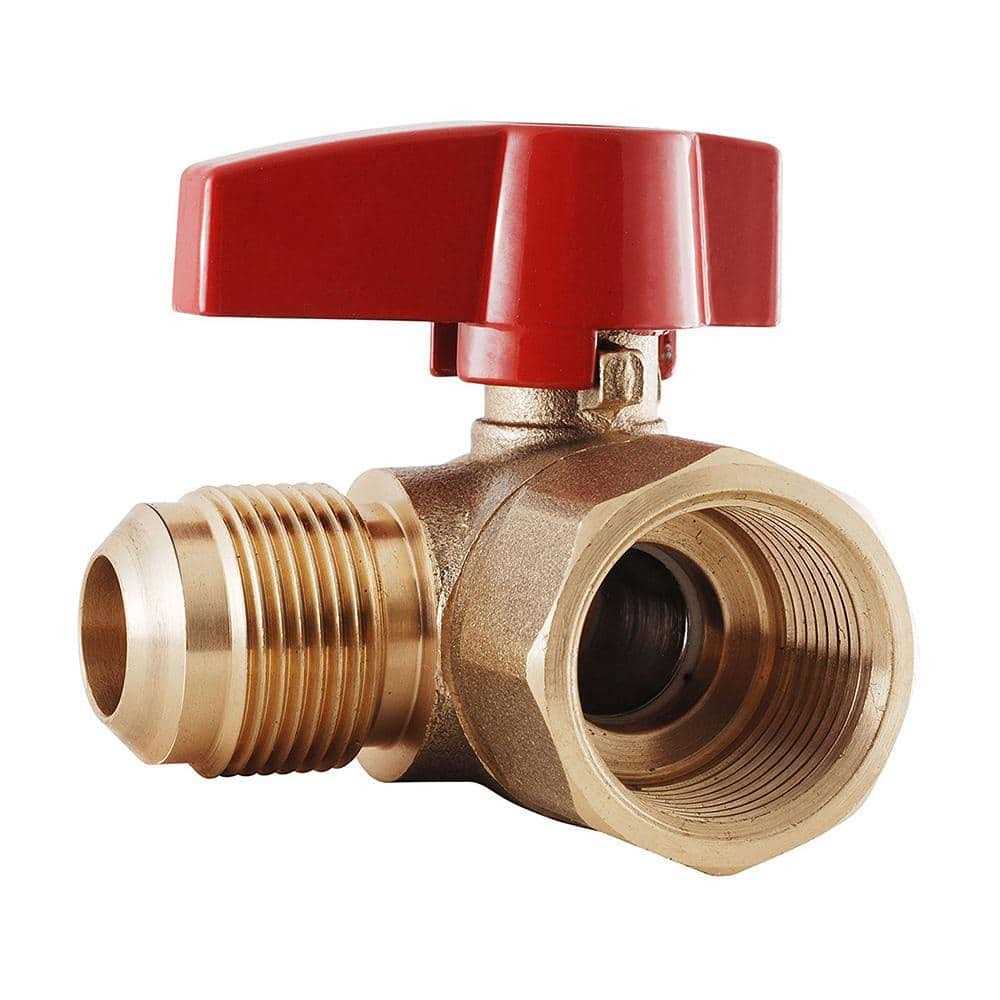 The Plumber’s Choice Flare x 1/2 in. Brass FIP Angle Gas Ball Valve - Zenithce
