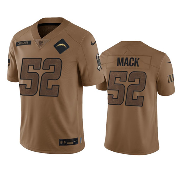 Los Angeles Chargers #52 Khalil Mack 2023 Brown Salute To Service Limited Stitched Jersey - Zenithce