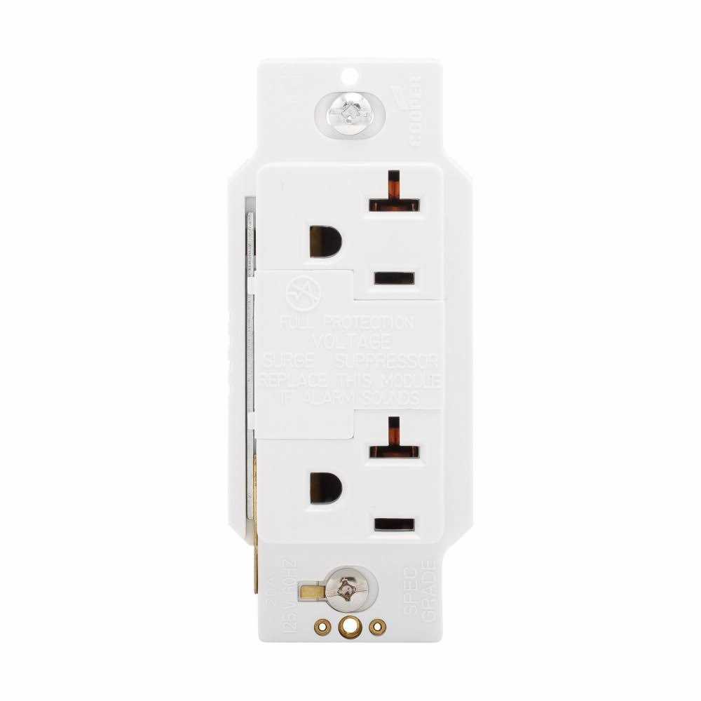Eaton White 20-Amp Duplex Commercial Outlet - Zenithce