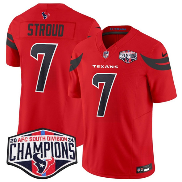 Houston Texans #7 C.J. Stroud Red F.U.S.E. 2024 AFC South Division Champions Vapor Limited Stitched Jersey - Zenithce