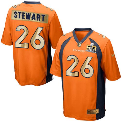 Broncos #26 Darian Stewart Orange Team Color Stitched Game Super Bowl 50 Collection Nike Jersey - Zenithce