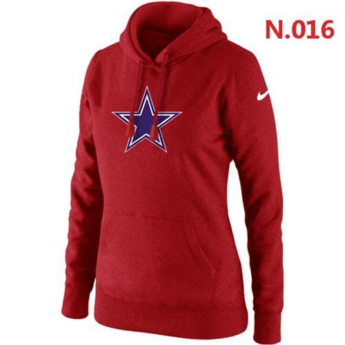 Women's Dallas Cowboys Logo Pullover Hoodie Red - Zenithce