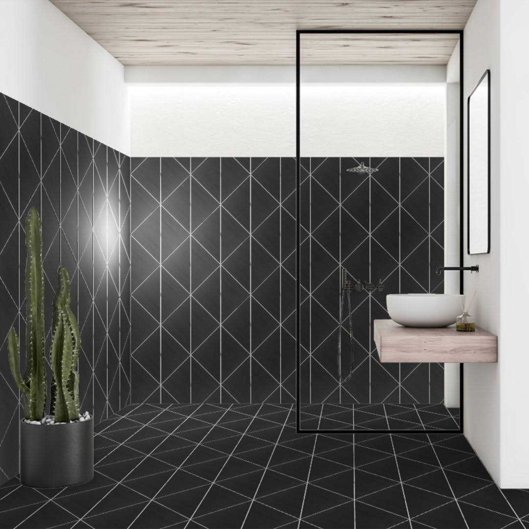 Refinery 12” W x 12” L Porcelain Triangle Singular Tile PIXL - Zenithce