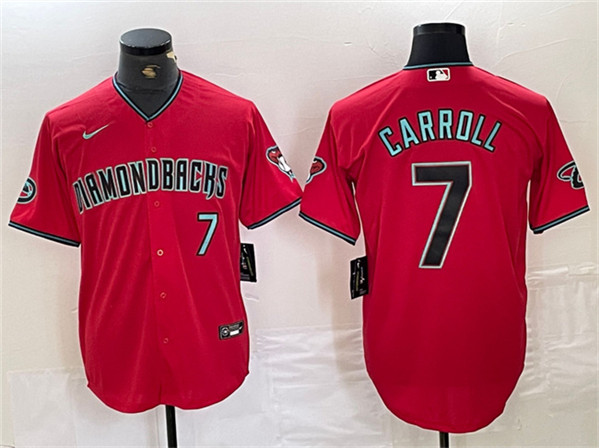 Arizona Diamondbacks #7 Corbin Carroll Red With Patch Cool Base Stitched Jersey - Zenithce
