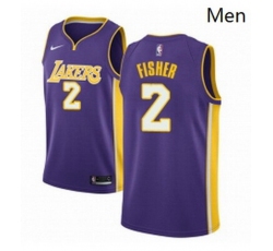 Los Angeles Lakers 2 Derek Fisher Swingman Purple Jersey Statement Edition - Zenithce
