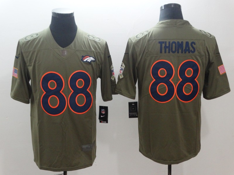Broncos #88 Demaryius Thomas Olive Salute To Service Limited Stitched Jersey - Zenithce