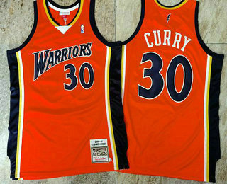 Golden State Warriors #30 Stephen Curry 2009-10 Orange Hardwood Classics Soul AU Throwback Jersey - Zenithce