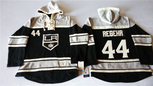 Kings #44 Robyn Regehr Black Sawyer Hooded Sweatshirt Stitched Jersey - Zenithce