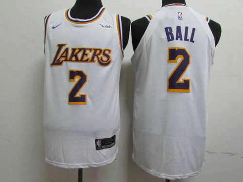 Lakers 2 Lonzo Ball White 2018-19 Authentic Jersey - Zenithce