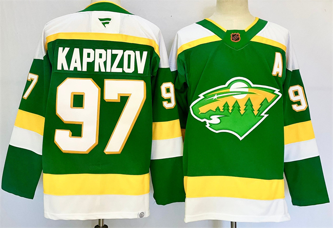 Minnesota Wild #97 Kirill Kaprizov Green 2024-25 Alternate With A Patch Stitched Jersey - Zenithce