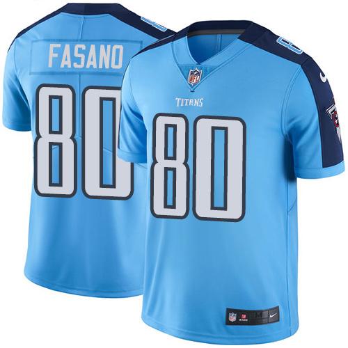 Titans #80 Anthony Fasano Light Blue Stitched Limited Rush Nike Jersey - Zenithce